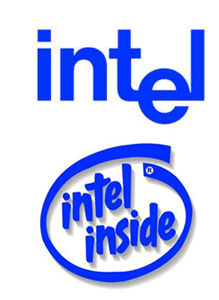 上為英特爾公司舊標識，下為被取代的“Intel Inside”標識