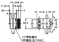 RF-210裝配尺寸(反射鏡) (僅為安裝部分)